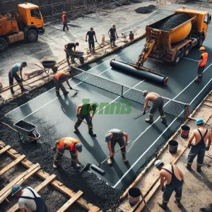 زمین تنیس هارد کورت آماده برای بازی