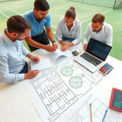 مراحل نصب سیستم آبیاری در زمین تنیس