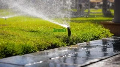 انواع سیستم آبیاری زمین تنیس، آبیاری بارانی